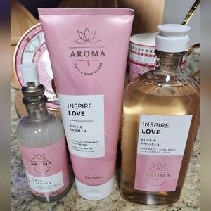 NWT Bath and Body Works Aromatherapy Inspire Love Rose & Vanilla Set